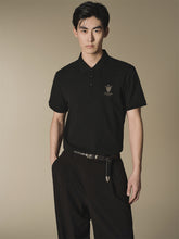 Men's Sorona Cooling Black Embroidered Polo Shirt